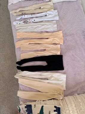 Multiples Kids Leggings Set - Cream, White, Peach, Black